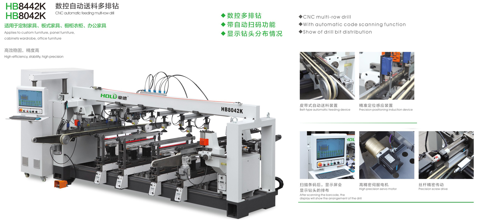 HB8442K/8042K 數控自動送料多排鑽